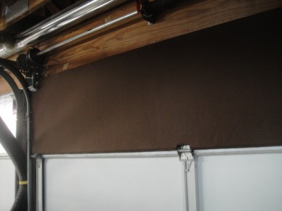 Garage Workshop Panels-Installed to Block Window Solar Gain
