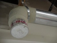 Foil Tape applied to dust collector duct cap